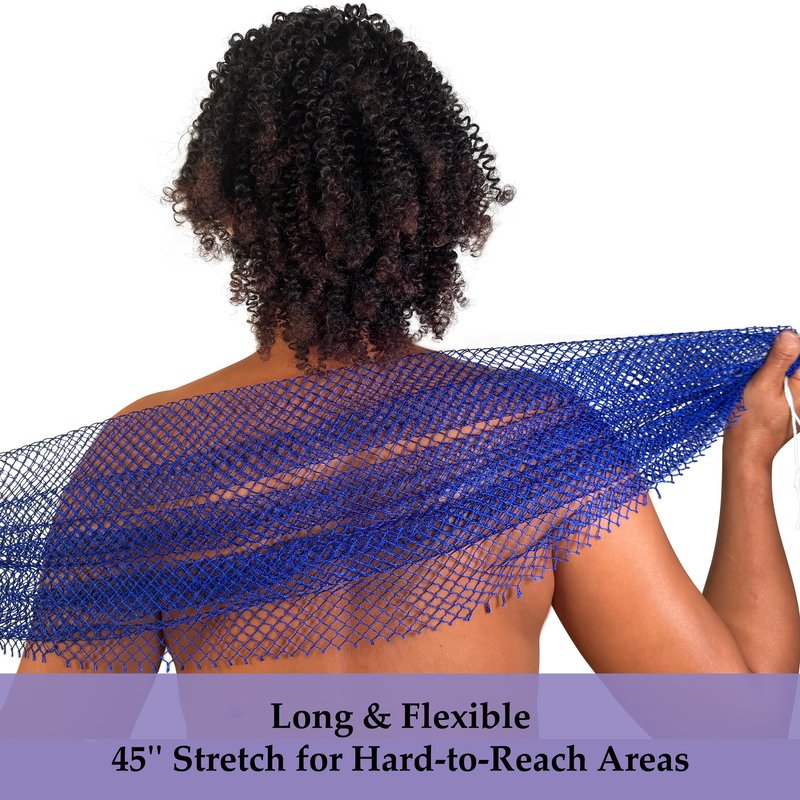 Rominetak African Net Sponge Authentic, 2 Pieces African Exfoliating Net Sponge with Knots, Quick-Drying Body Scrub Net, Bath Washcloth Loofah for Women and Men (Dark Green+Rose)