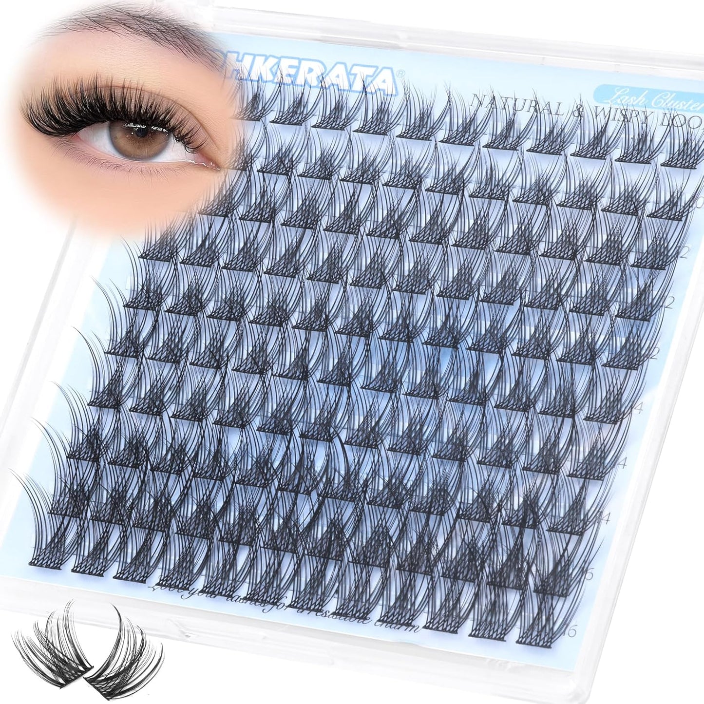 Natural Cluster Lashes - 14mm Wispy Eyelash Extensions | C Curvature for Daily Wear