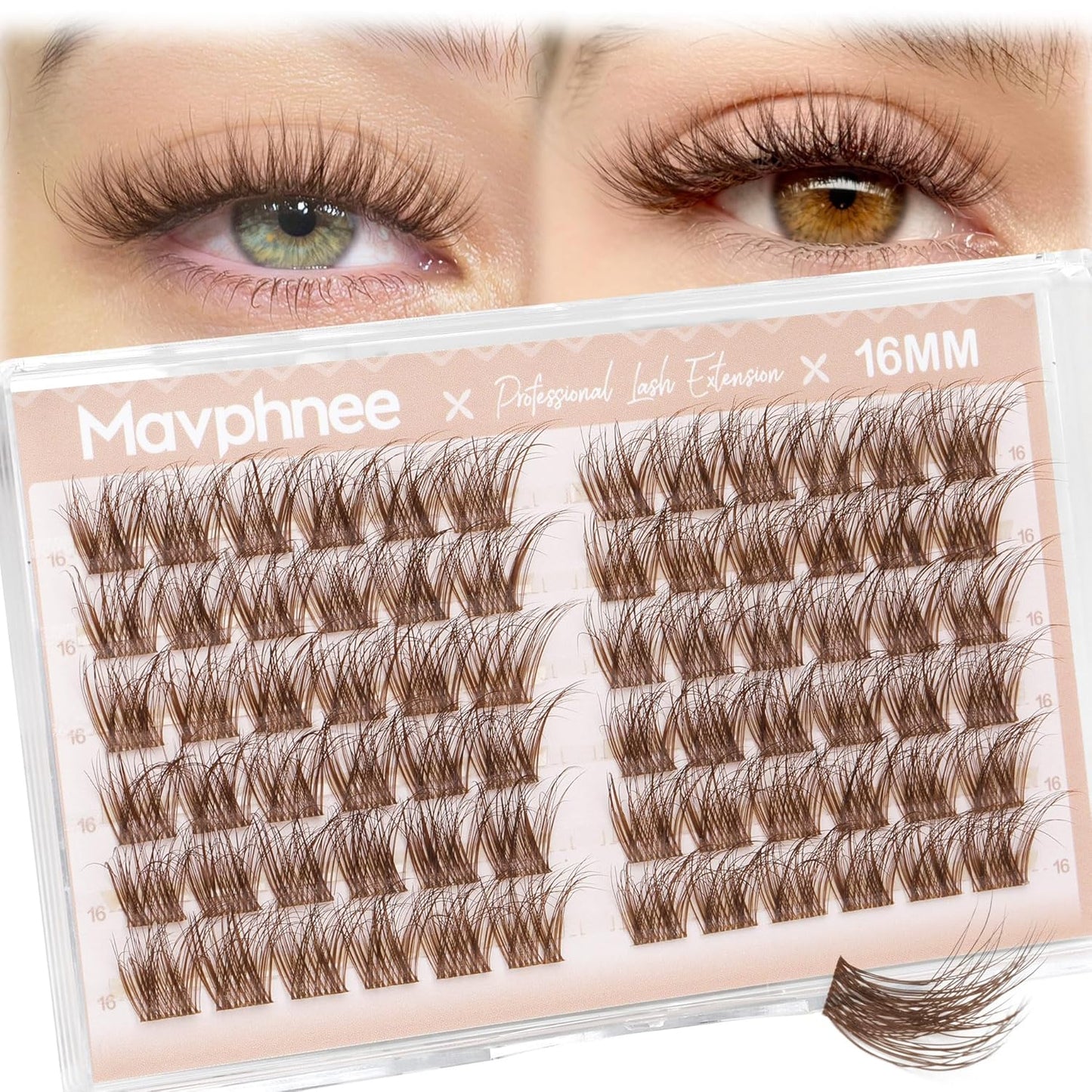 Natural DIY Lash Extensions - C-Curly Cluster Eyelashes | 216 Pcs Wispy Cat Eye Lashes for Beginners