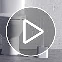 Wall Mounted Toilet Brush with Holder - Flexible Rim Cleaner