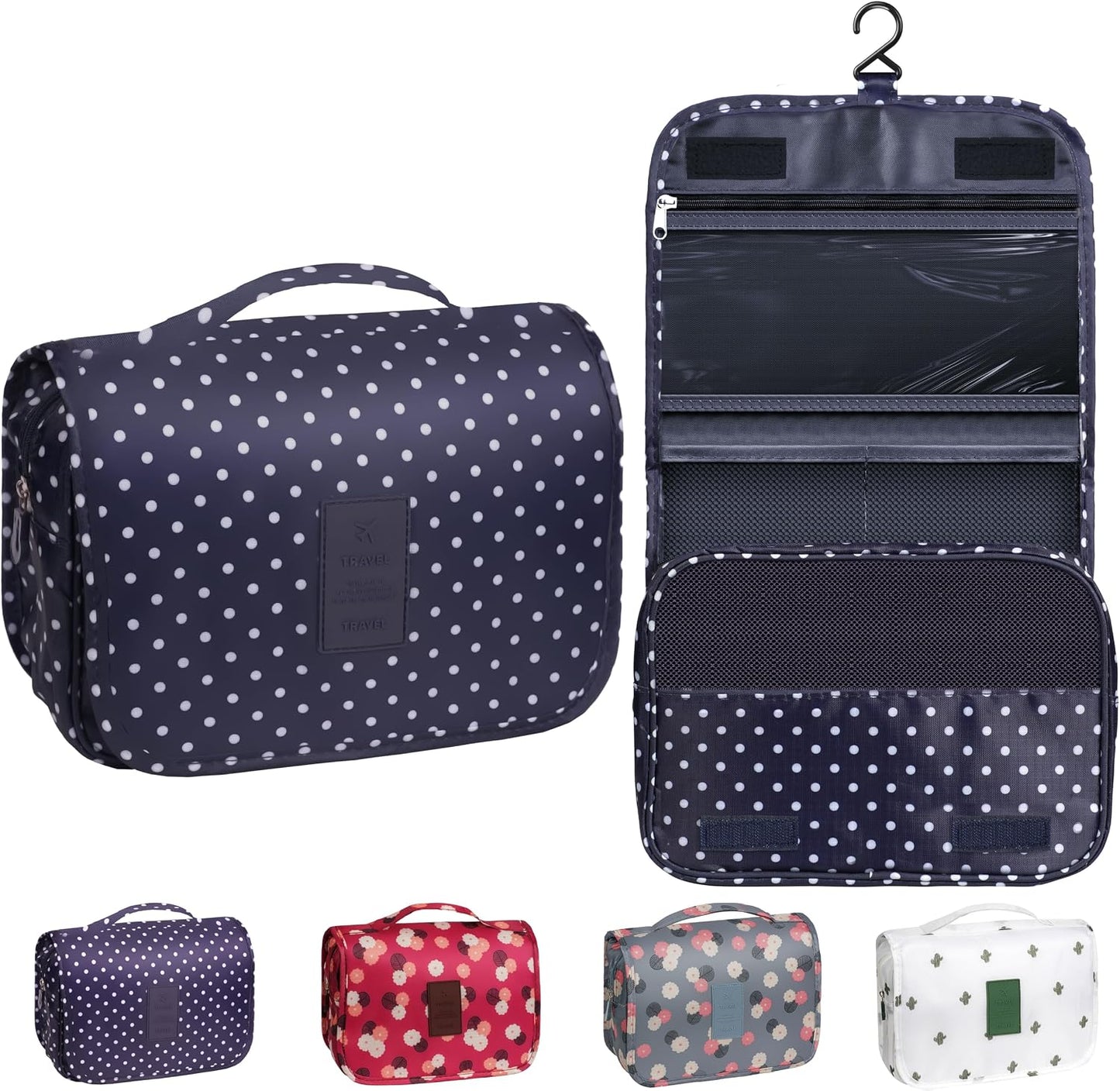 Toiletry Bag - Waterproof Hanging Travel Organizer for Men & Women | Small Cosmetic Makeup Bag (Grey)