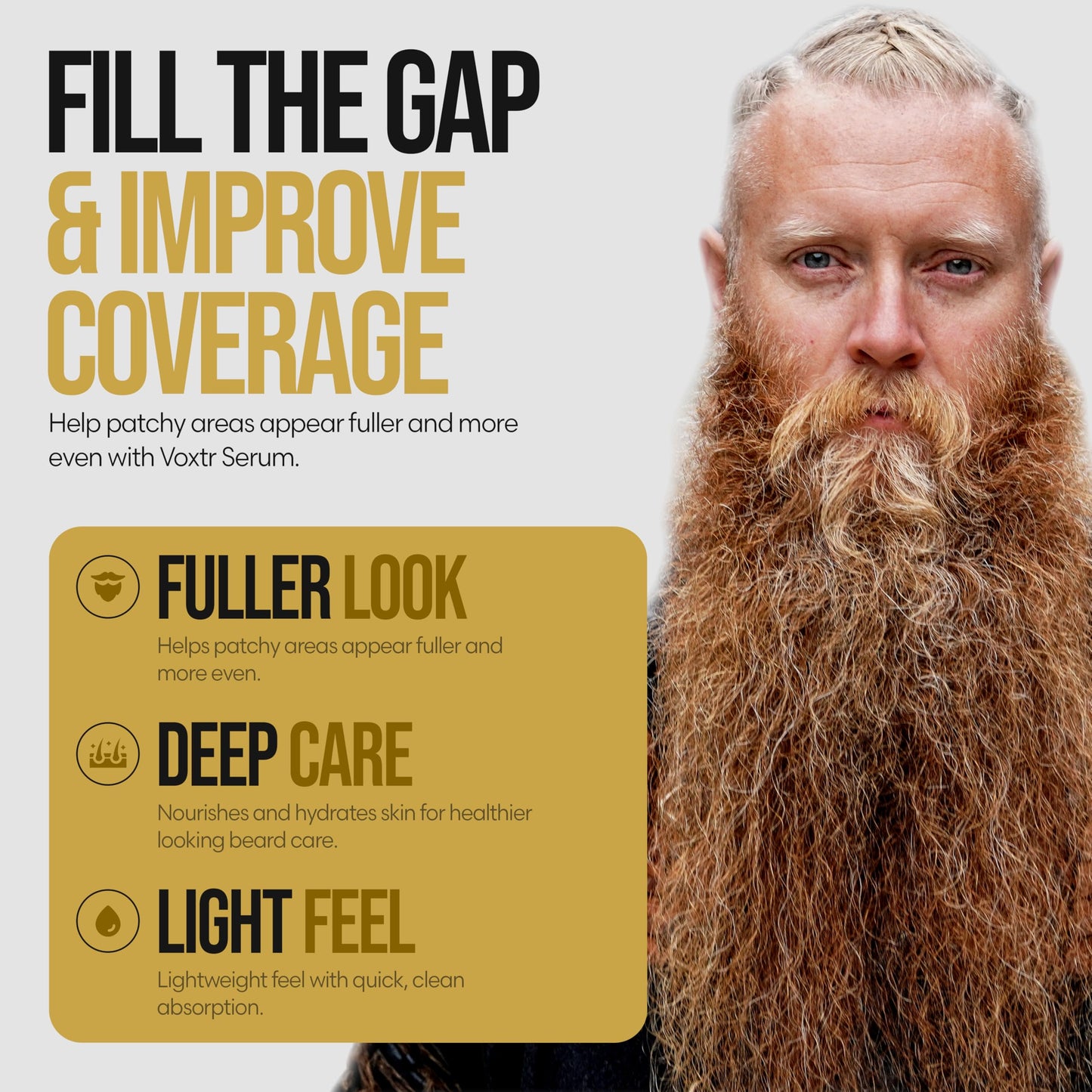 The Beard Struggle Voxtr Serum for Men - Lightweight Hydrating Facial Hair Grooming Formula with Hyaluronic Acid - Helps Improve Appearance of Fuller, Softer Facial Hair - Unscented 1.69 fl oz