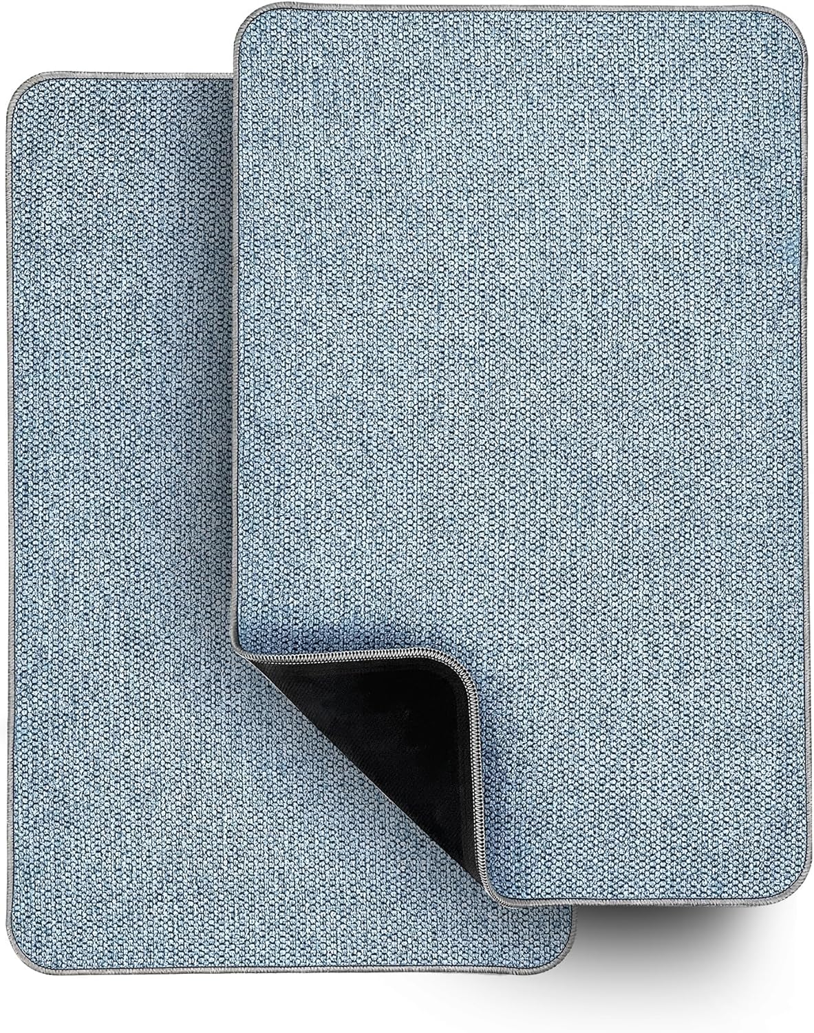 Ultra Thin Bath Mat - Non-Slip Rubber Bathroom Rug, Quick Dry & Absorbent | Grey, 1'5"x2'3" (17x27 Inch)