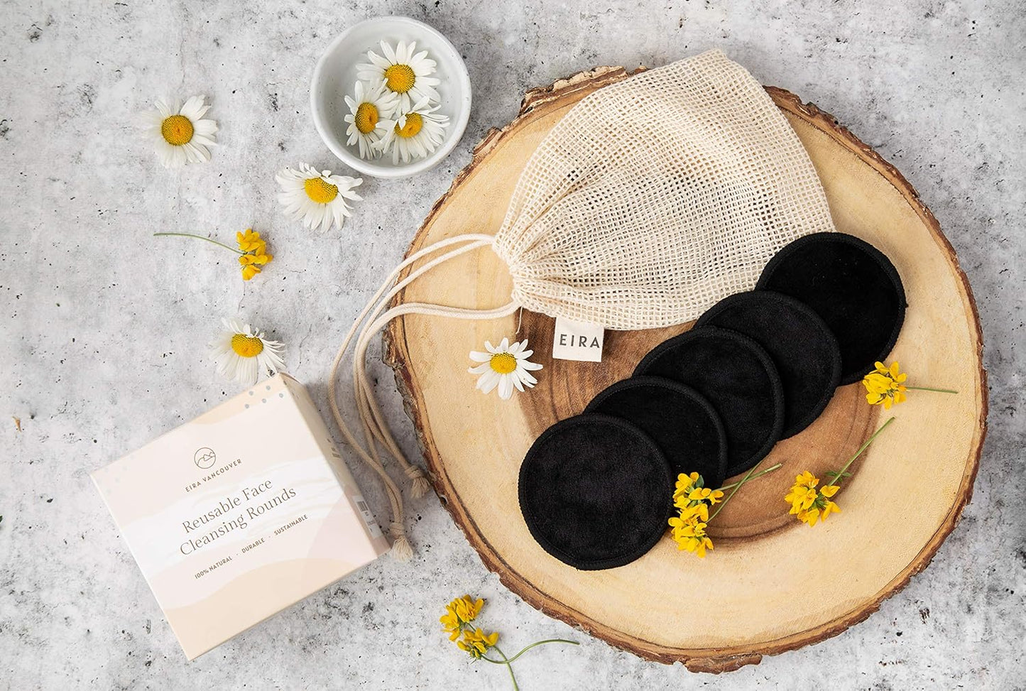 Reusable Makeup Remover Pads - Eco-Friendly Bamboo Cotton Rounds for Sensitive Skin | Washable Set with Holder