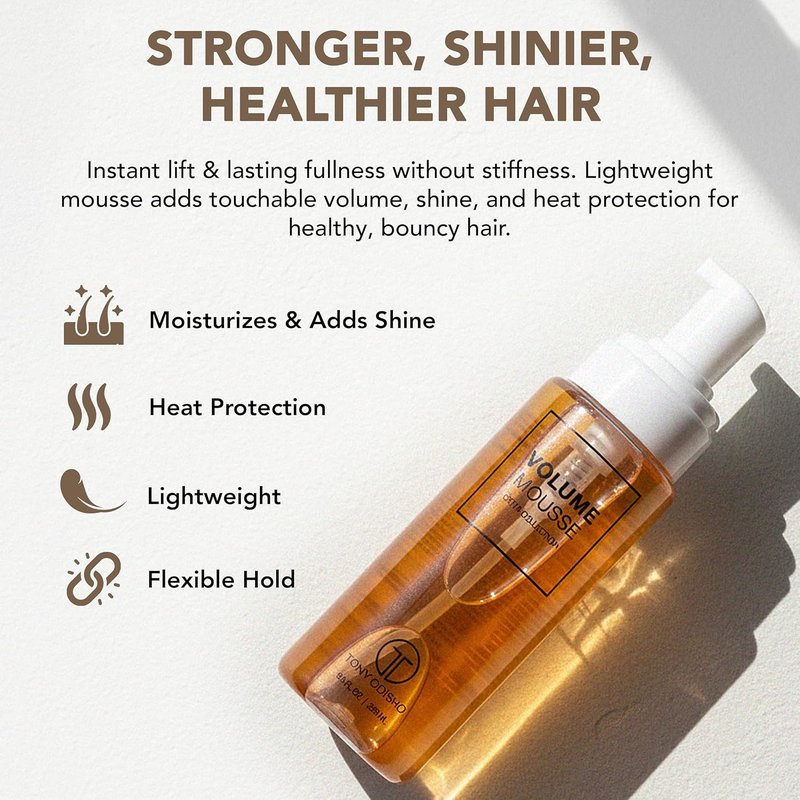 Volume Mousse - Lightweight Curl Volumizing Foam for Fine/Wavy Hair - Medium Hold & Shine Boost - 250ml