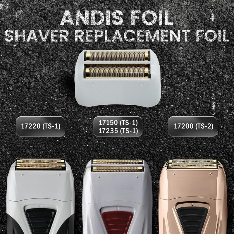 2 Pack Foil Shaver Replacement Compatible With Andis Model TS-1, TS-2 ((17150/17155/17200), Andis Blade Replacement with Stainless Steel Design for Smooth Shaving