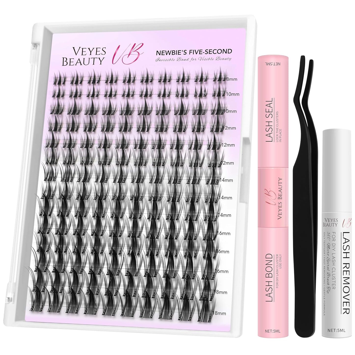 Brown Manga Lash Clusters - DIY Individual Eyelash Extensions with Thin Invisible Band | 8-18mm Mixed Lengths for Easy Self-Application