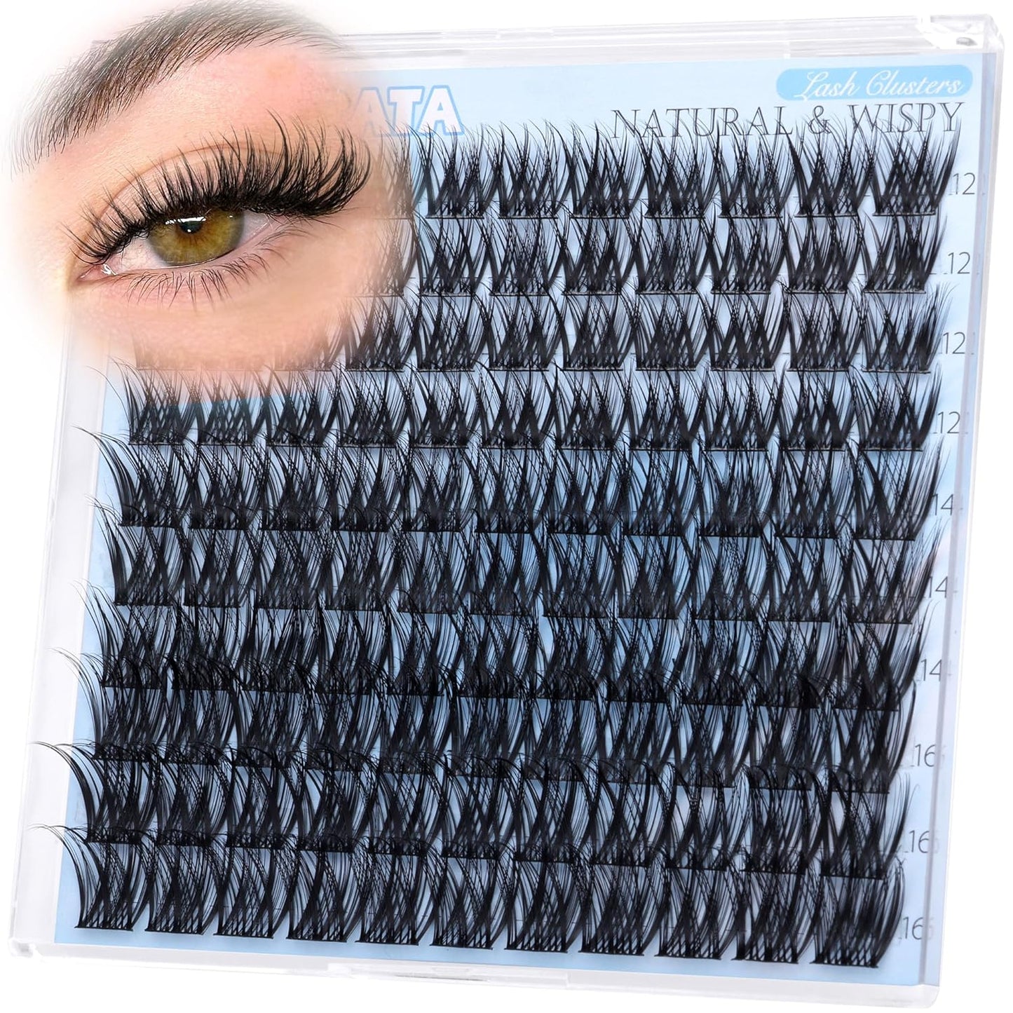 Natural Cluster Lashes - 14mm Wispy Eyelash Extensions | C Curvature for Daily Wear