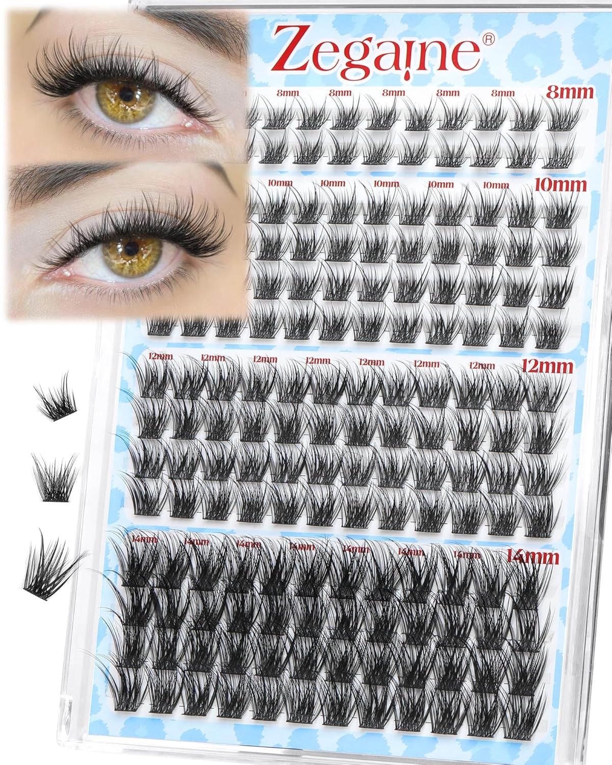 Fairy Cluster Eyelash Extensions - Natural Short C Curly Spiky Lashes | 168 Pcs in 8-10-12-14MM for a 'No Makeup' Look