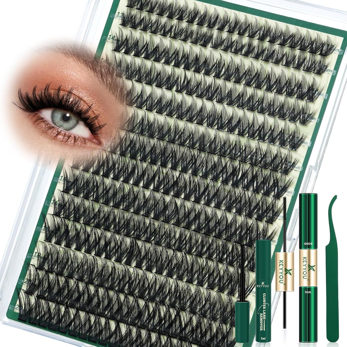 Manga Lash Clusters Kit - 200D Wet Look Anime Lashes | 12-20mm Wispy Fluffy Individual Lashes for Cosplay & Daily Makeup