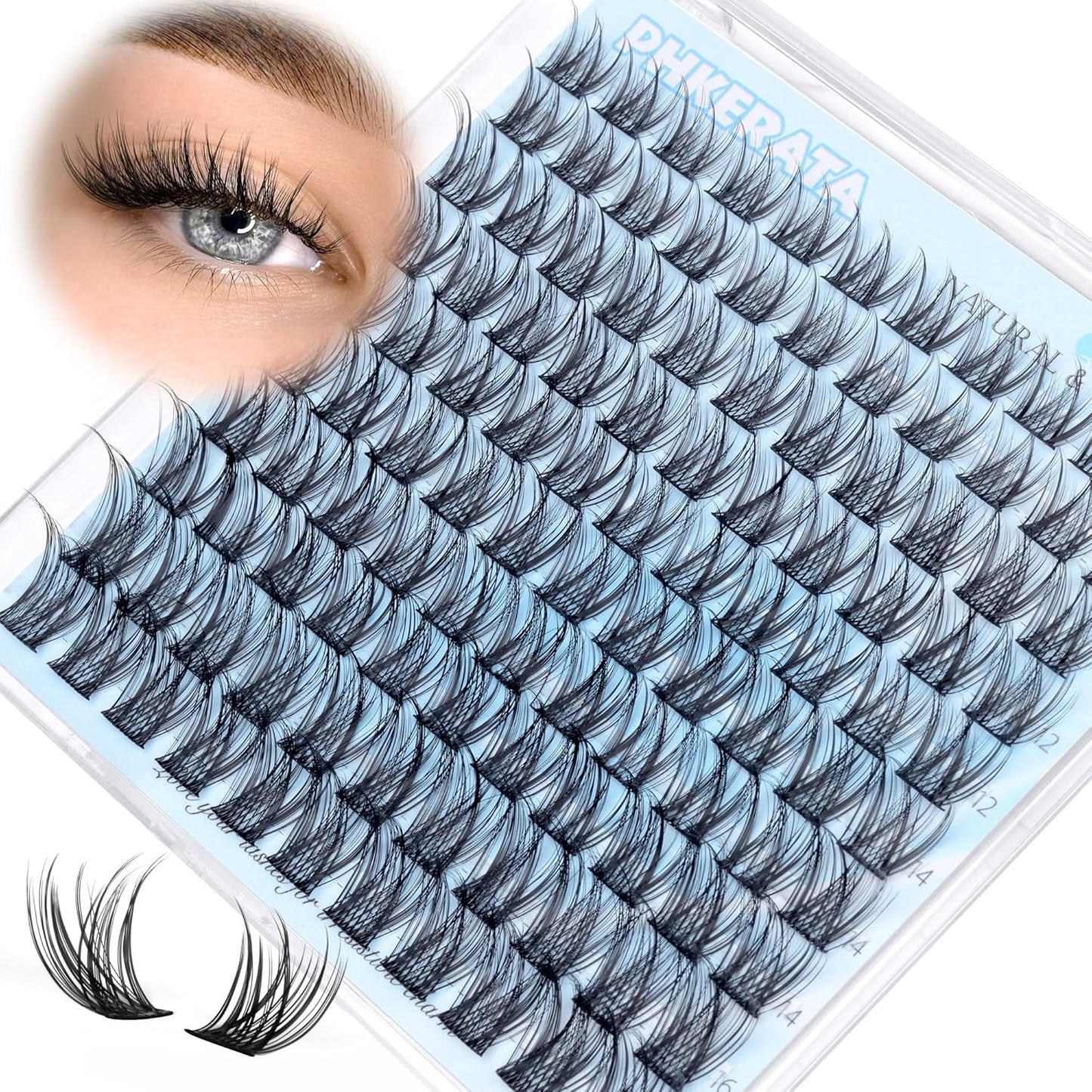 Brown Lash Clusters - Wispy C Curvature Eyelash Extensions | 110 Pcs DIY Individual Lashes, 10-16 mm