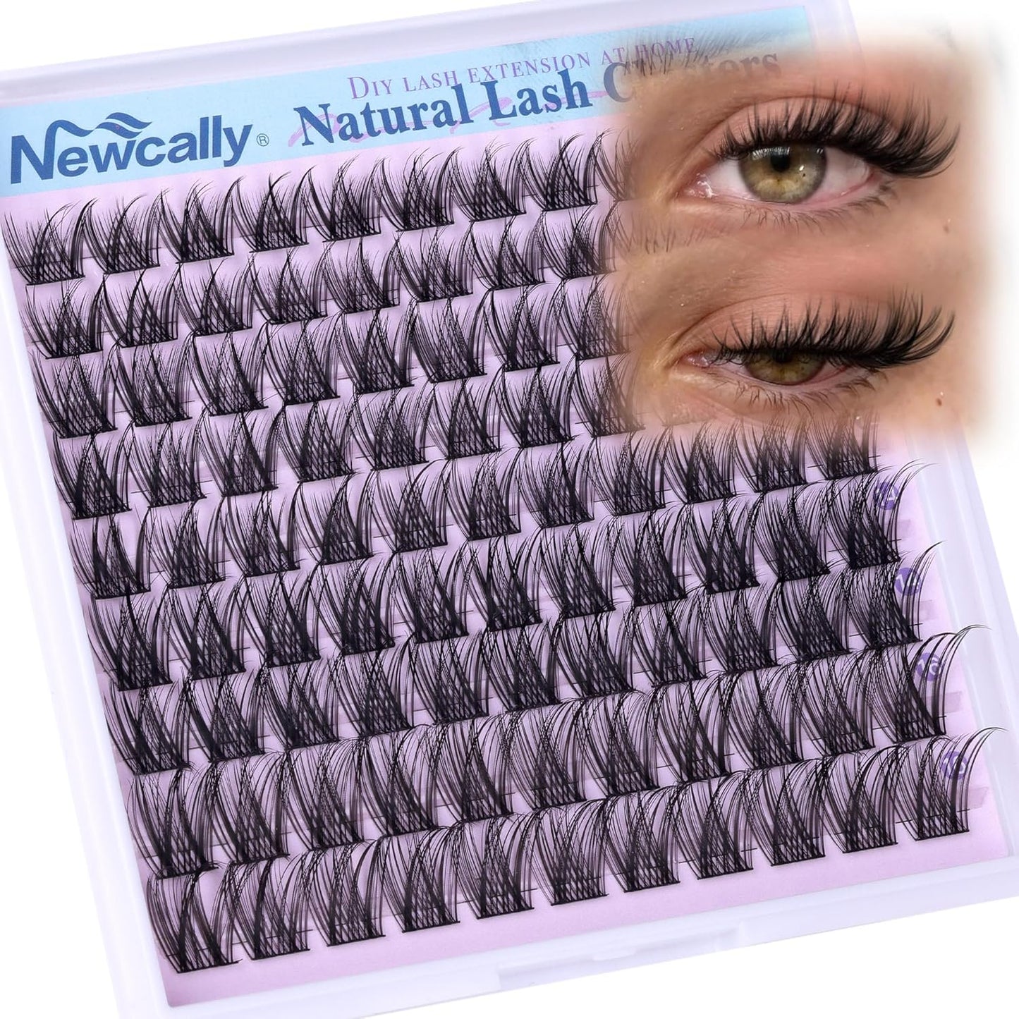 Lash Clusters Kit - Wispy Natural C-Curly Eyelash Extensions | DIY Volume Lashes 10-16MM