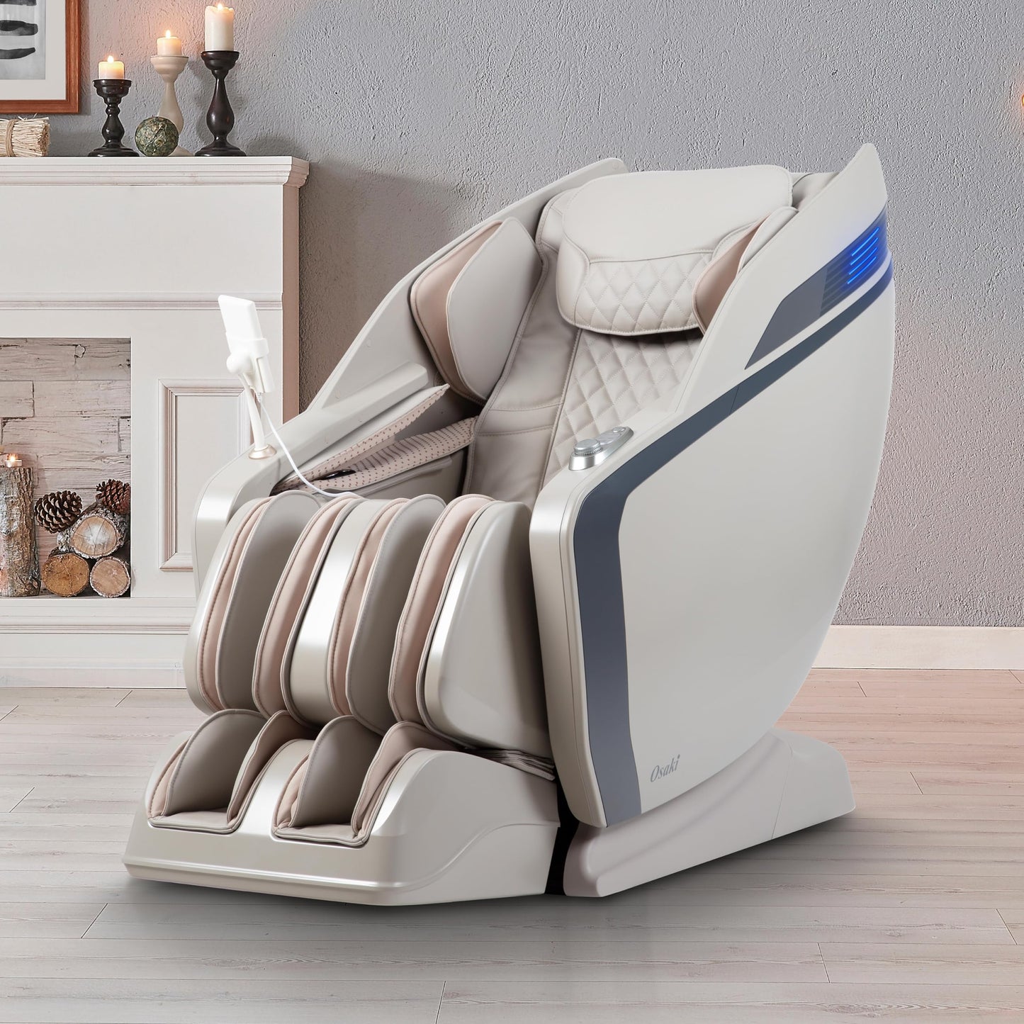Osaki Monarch Full Body Massage Chair | Zero Gravity 3D SL-Track | Space Saving Technology Recliner| 9 Unique Auto Programs | Bluetooth Connection (LE Brown)