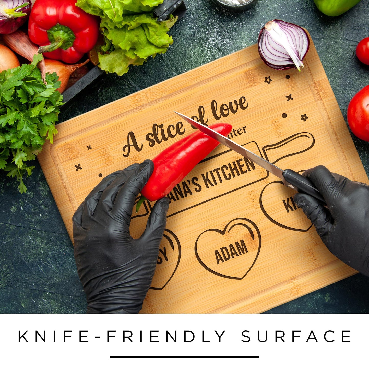 Personalized Cutting Board Gift for Mom, Grandma, Grandmother, Birthday Gift, Custom Name Engraved Mother's Day Home Decor - Crafted With Love Engraved in USA by My Sign Center
