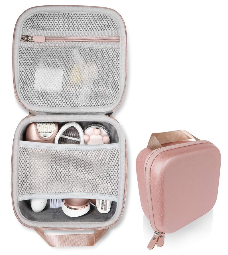 GETGEAR Women's Epilator Case for Philips Satinelle Advanced Wet & Dry Epilator, Prestige Bre650, Deess Permanent Hair Removal, Flawless Legs Women Hair Removal, Braun SIL-epil9 9-579(Rose Gold)