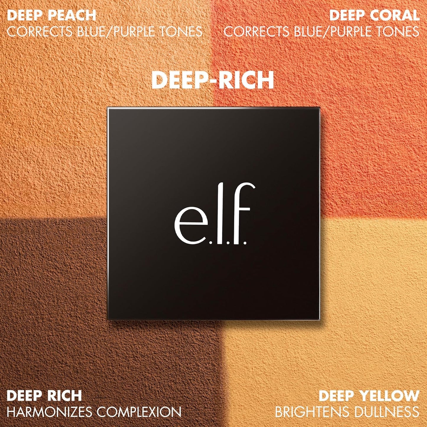 e.l.f. Brightening Loose Setting Powder Quad - Bakes, Blurs & Sets for Soft-Matte Radiance | Vegan, Medium-Tan