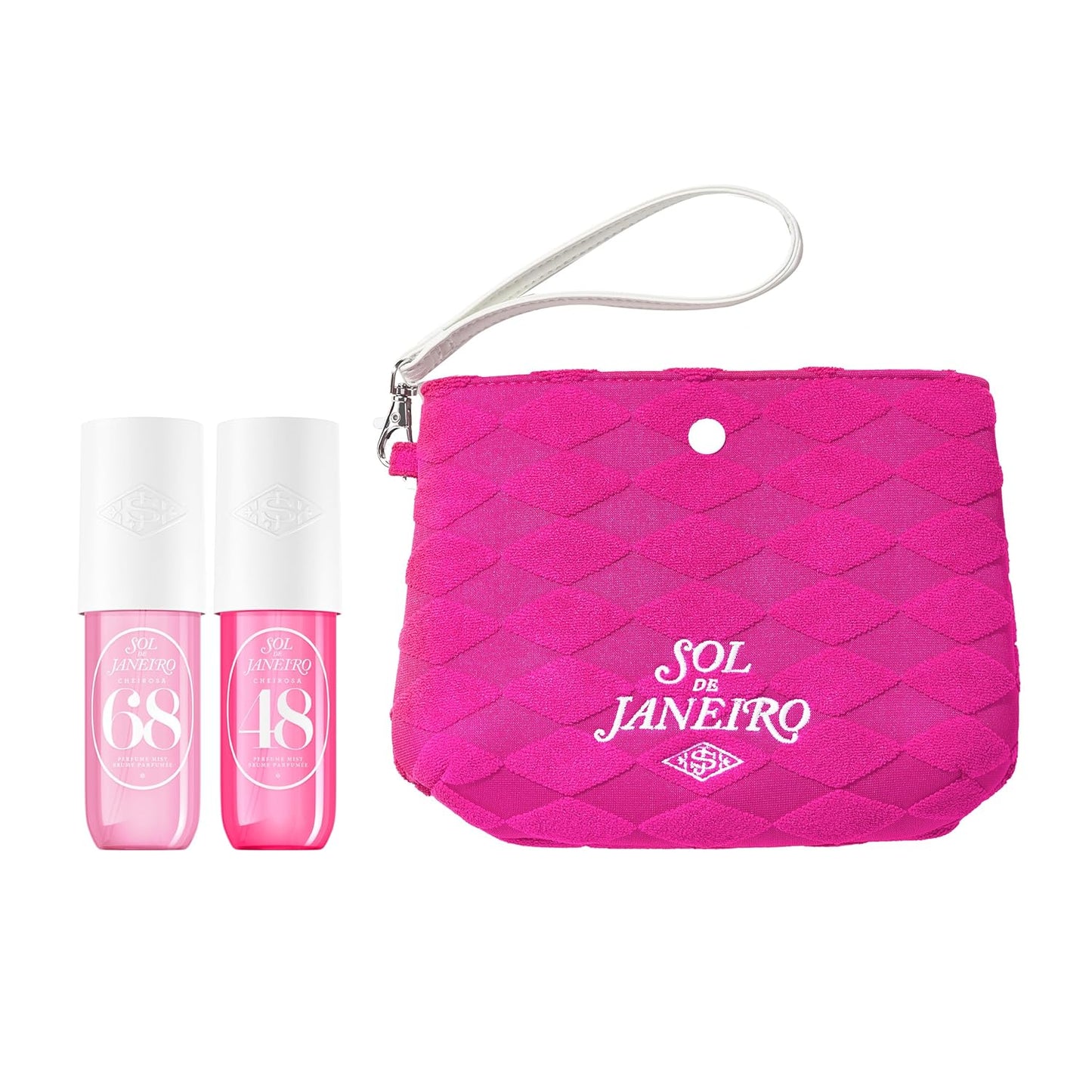 Sol de Janeiro Hair & Body Fragrance Mist Gift Set - Travel Size Duo with Pink Pouch | Cheirosa 68 & 48, 3 fl oz Each