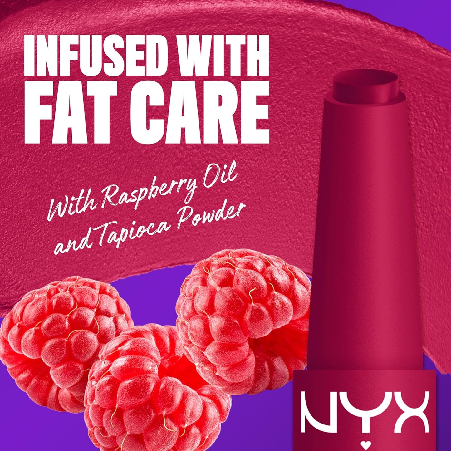 NYX Fat Matte Lipstick | Pigmented, Smoothing, Non-Drying Lip Crayon - Hibiscus Hug (Magenta)