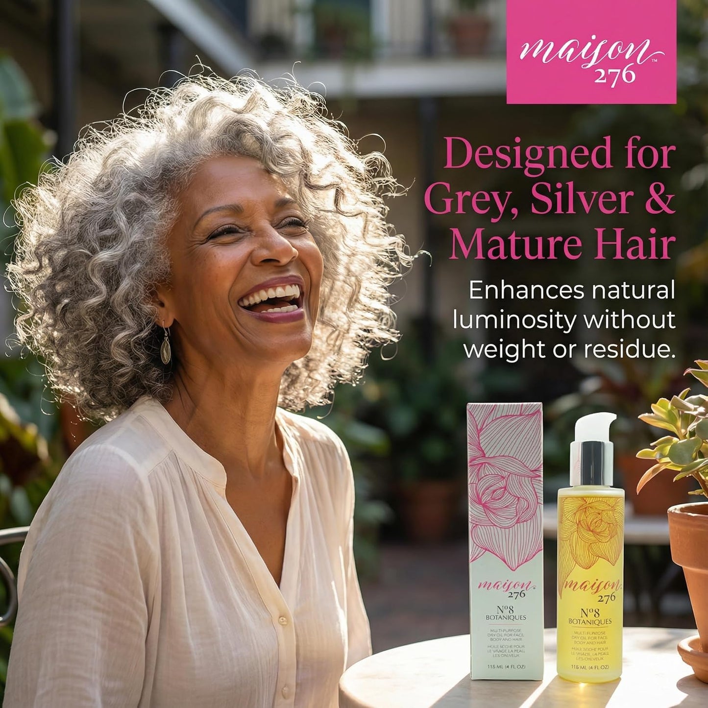Multi-Purpose Moroccan Oil Moisturizer for Grey Hair - Paraben-Free Body Oil for Face & Body, 4 Fl Oz