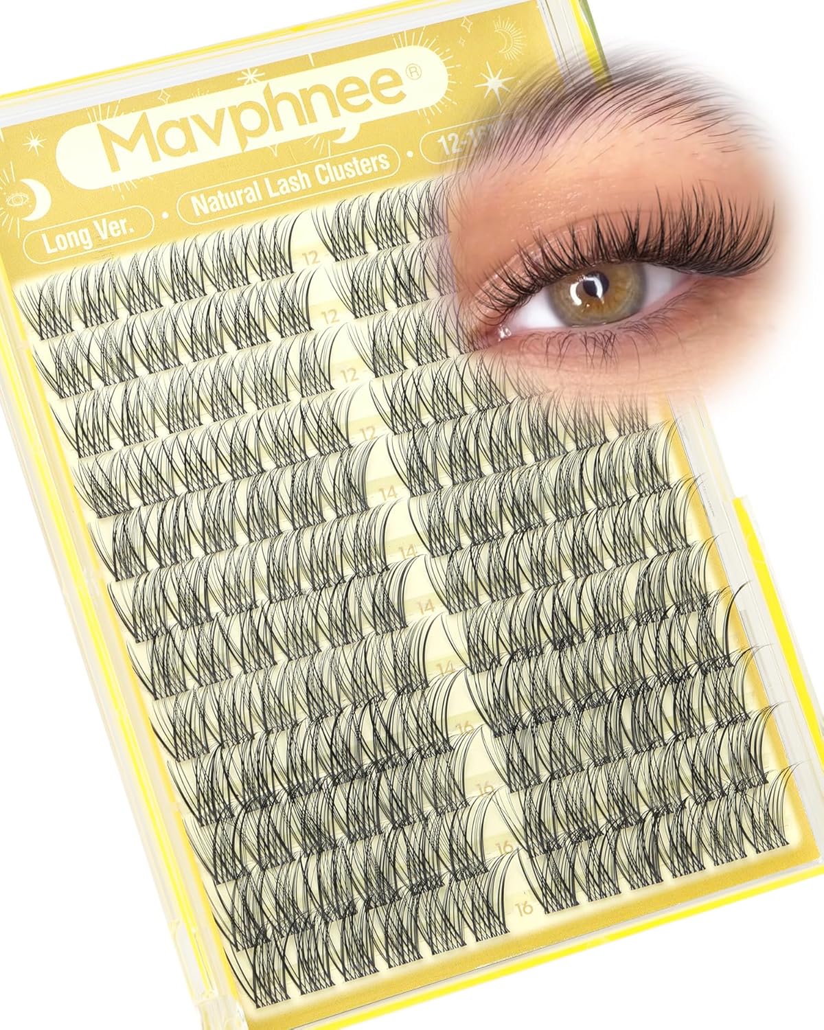 Natural Cluster Eyelash Extensions - Short Lash Clusters 8-10-12MM | CC-Curly Wispy Individual Lashes, 144 Pcs