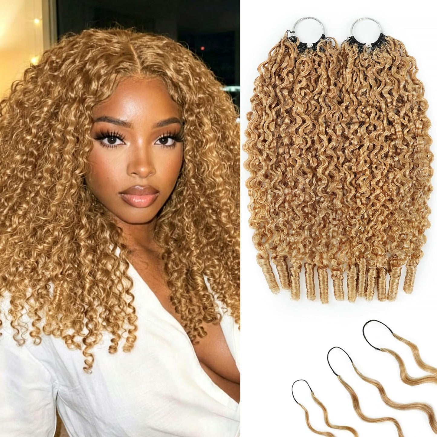 Human Crochet Hair for Black Women - 18 Inch Burmese Curly Bundles | 180g Pre-Separated Extensions