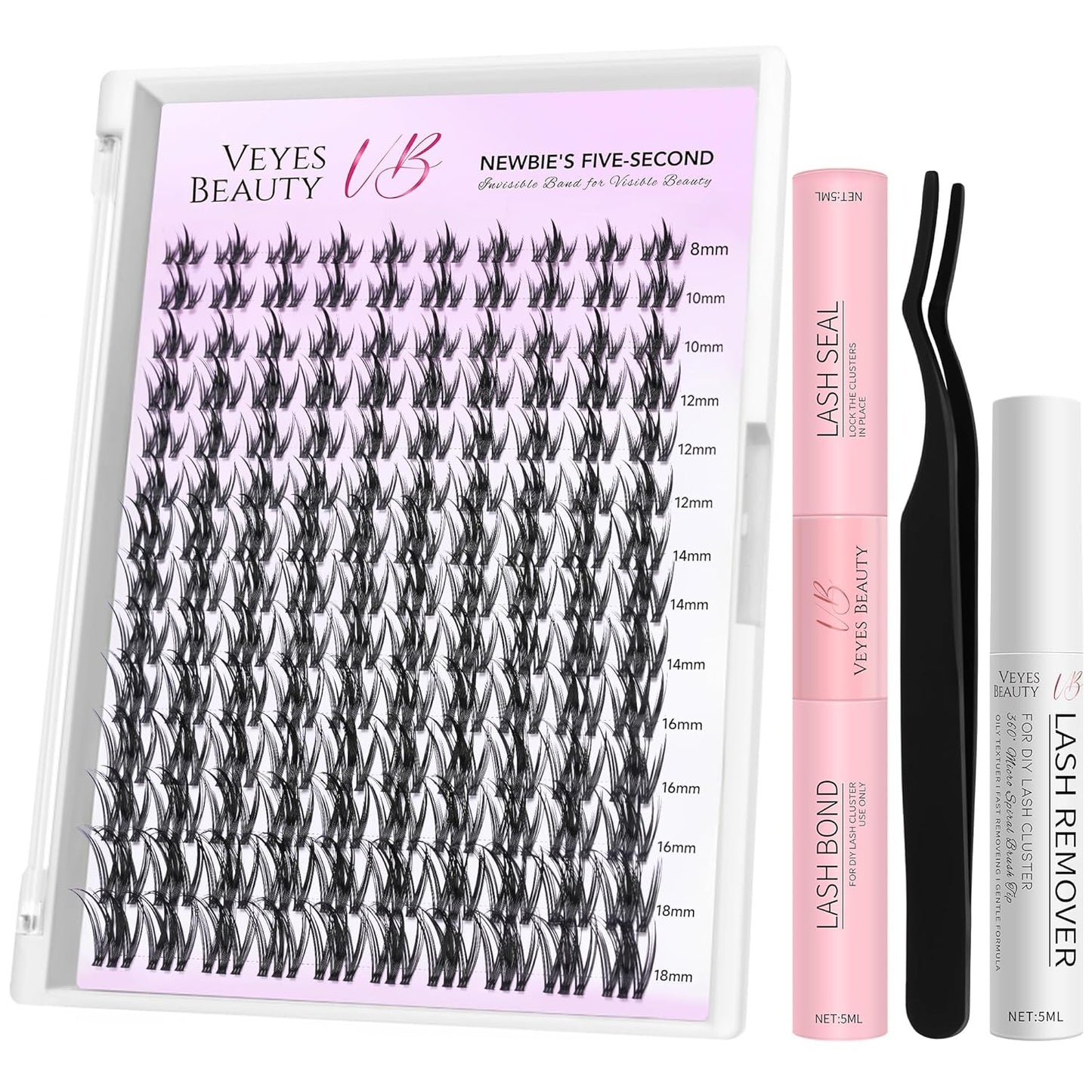 Brown Manga Lash Clusters - DIY Individual Eyelash Extensions with Thin Invisible Band | 8-18mm Mixed Lengths for Easy Self-Application