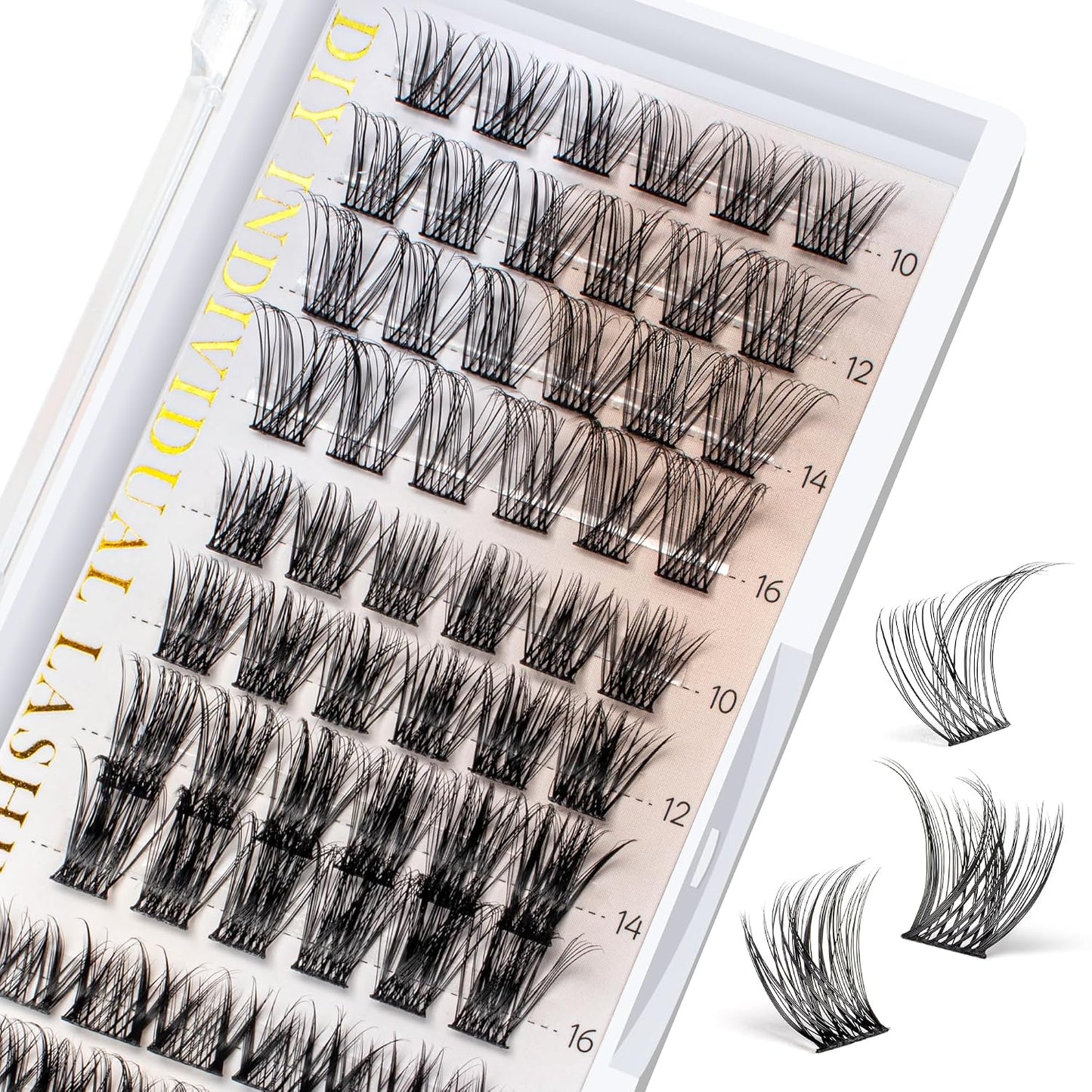 BEFER Lash Clusters - 120 Pcs D Curl Eyelash Extensions for DIY Volume | Fluffy & Wispy 10-16MM