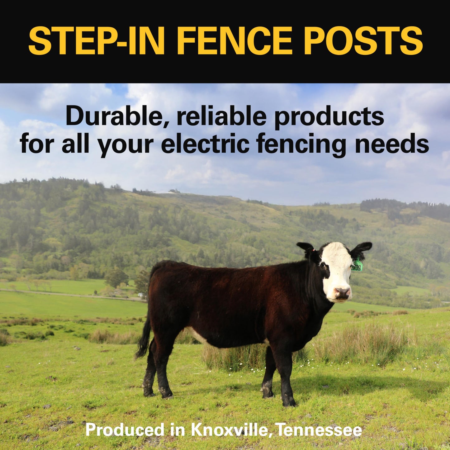Zareba A-48B 4-Foot Electric Fence Posts - 50 Pack for Fence System - Sturdy Black Garden Stakes that are Easy to Install