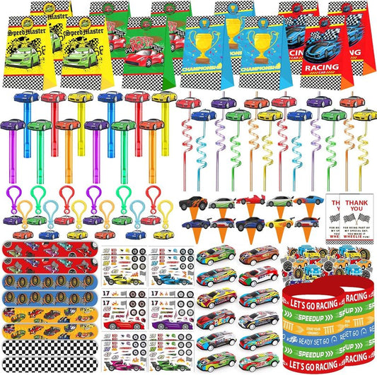 Race Car Birthday Party Favors - 232PCS Goodie Bag Stuffers & Decorations | Cars Theme Supplies