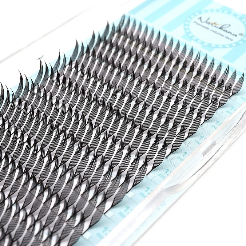 Natuhana Premade Anime Spire Lash Extensions Feather Shape Manga Individual Lashes Soft Volume Black Spikes Fans Eyelashes for Salon Use(0.07 D,8-13mm)