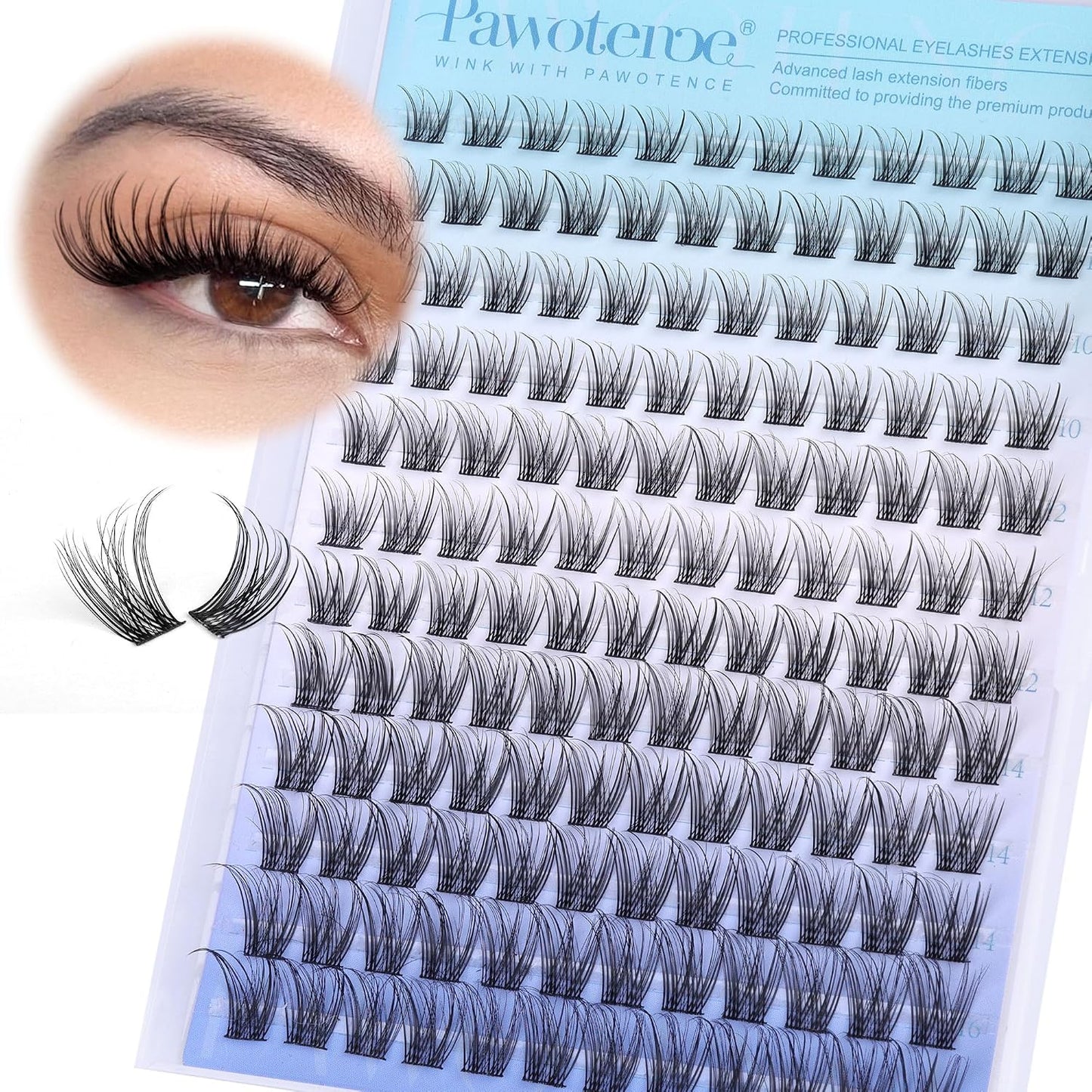 Manga Lash Clusters - 10-18mm Individual Eyelash Extensions | 144pcs Anime False Lashes for DIY Application