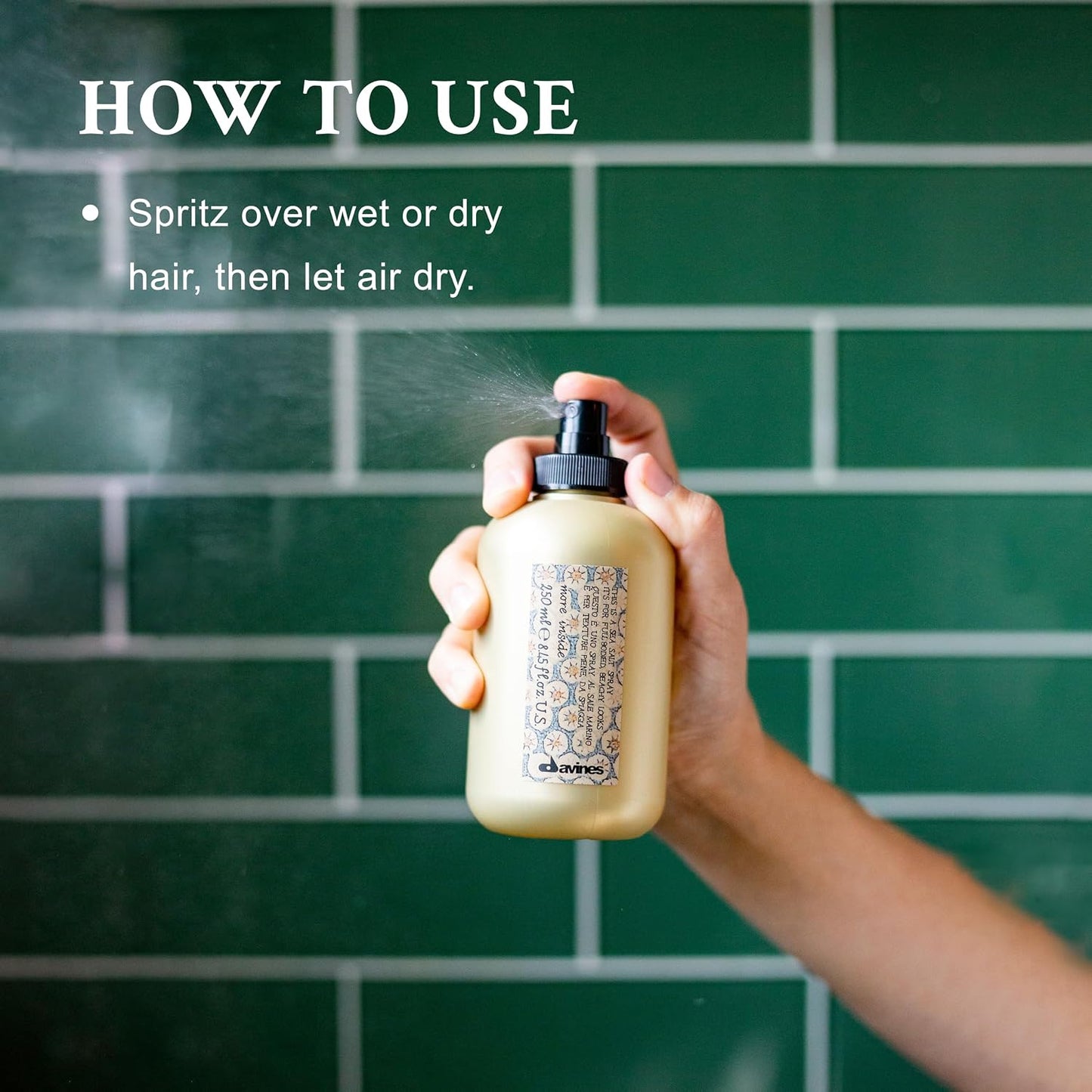 Davines Sea Salt Spray - Light Hold Beachy Waves & Texture for Gritty Volume - 8.45 Fl Oz