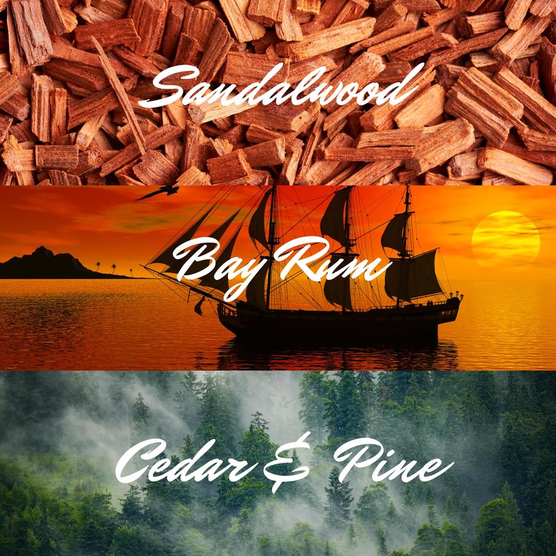 GENTS All Natural Shaving Soap Set for Men, 3 Pack Cedar & Pine, Sandalwood, Bay Rum, Shea Butter Rich Lather, Barbershop Wet Shave Grooming Kit