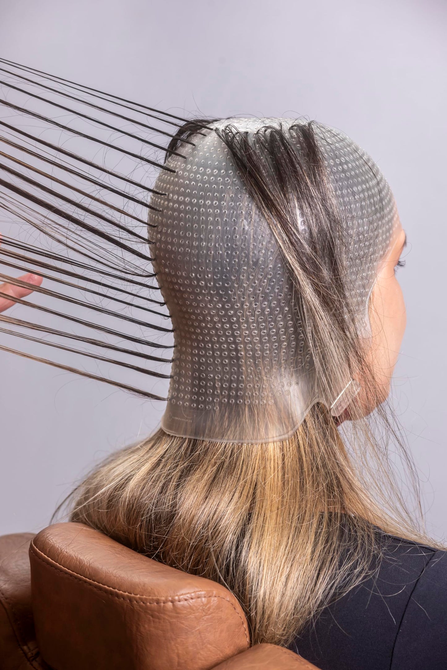DOMPEL Sparta 2.4K Silicone Highlight Hair Cap, White | Perfect Highlights | 2,400 Strategically Positioned Holes | Curved Design for a Perfect Fit | Reusable