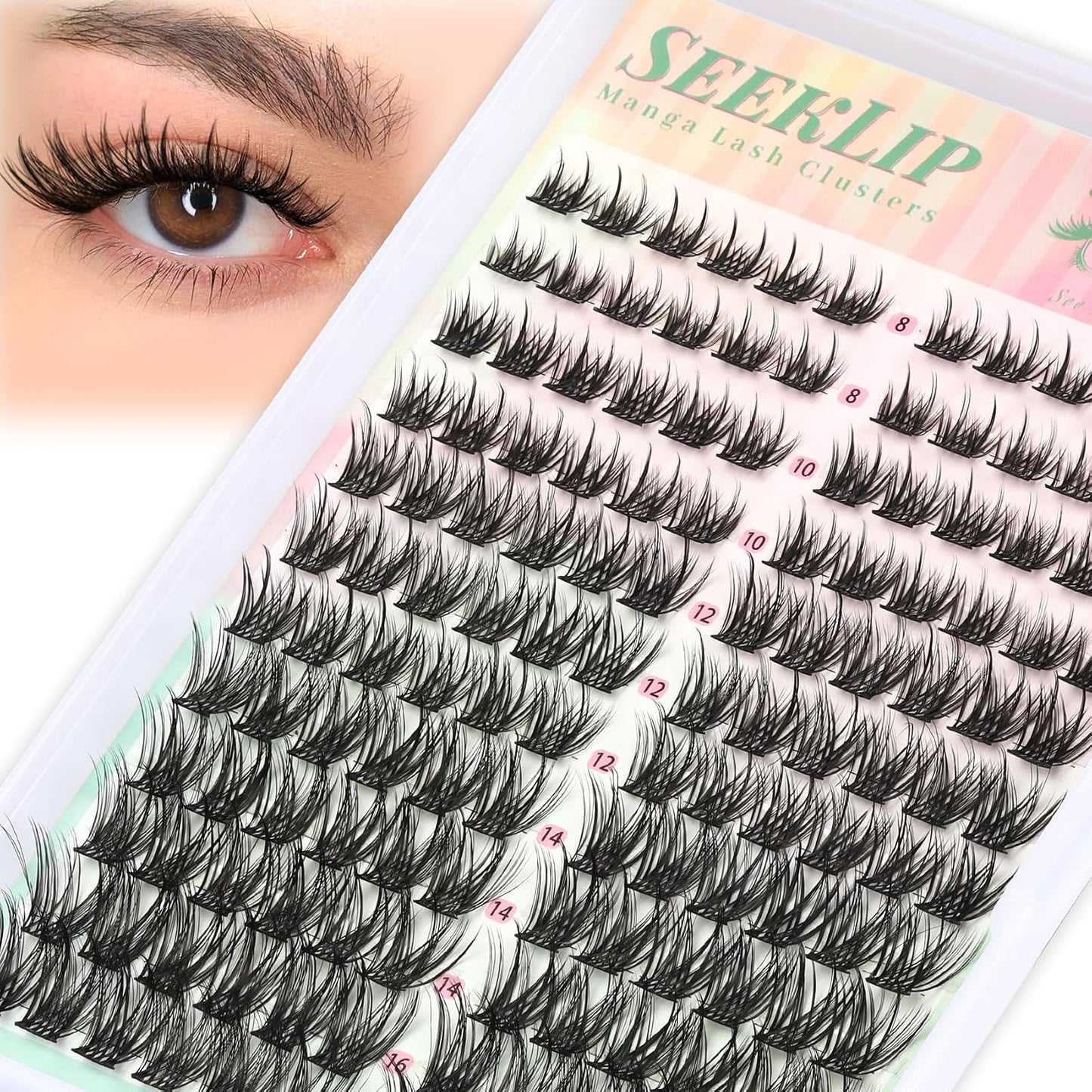 Bunny Lash Clusters - Dark Brown Spiky Doll Individual Lashes | 120 Pcs D Curl 8-16MM for DIY Eyelash Extensions