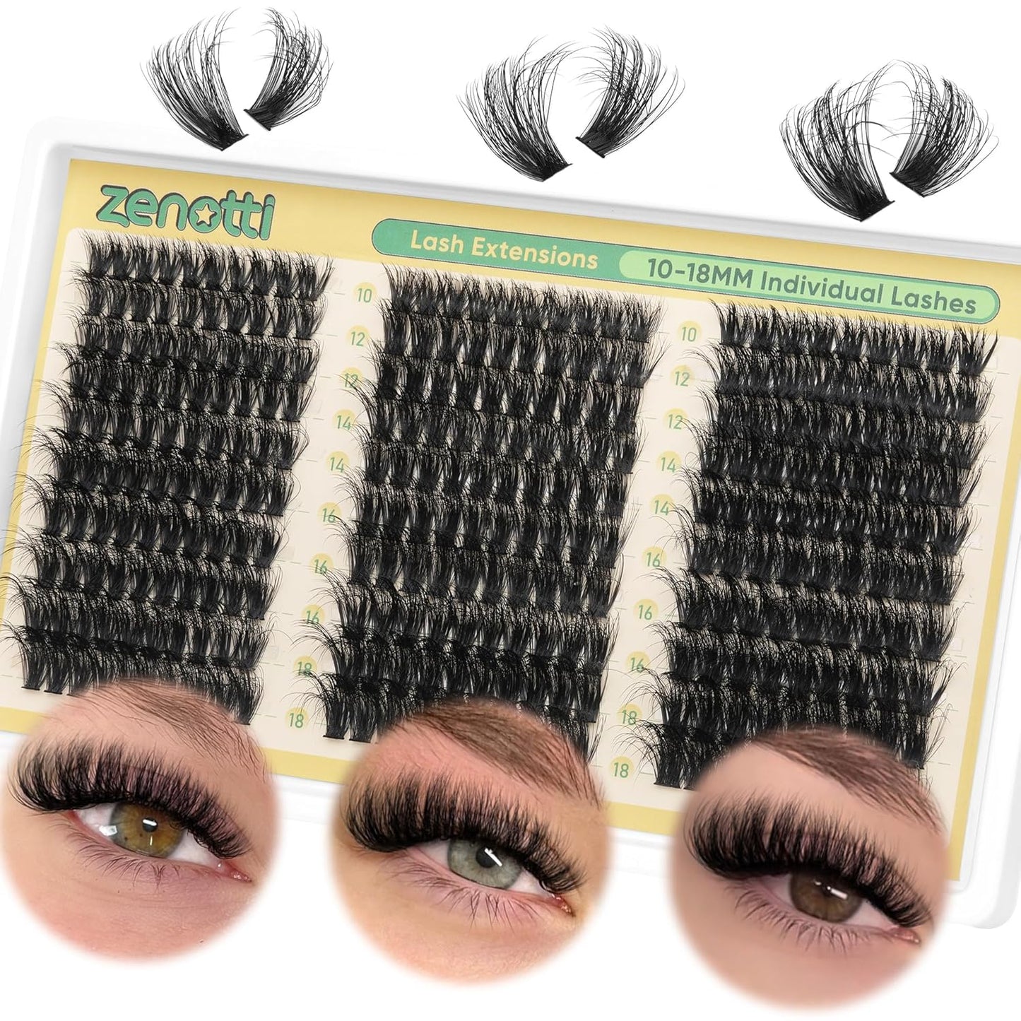 Manga Eyelash Clusters - Brown Wispy & Spiky Individual Lashes | DIY Anime Extensions 8-16MM