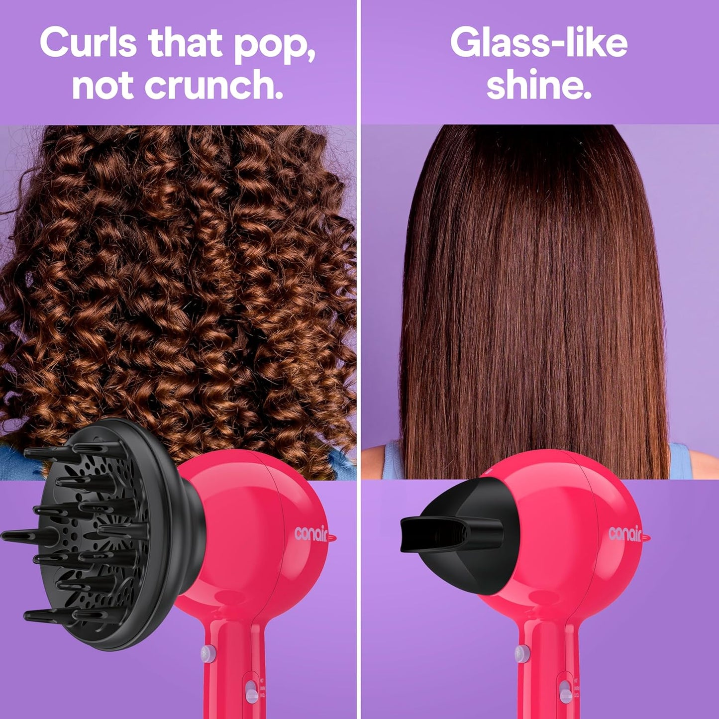 Conair Cake Pop Hair Dryer - Tourmaline Ceramic, 3 Heat/2 Speed Settings | Compact & Lightweight, Pink