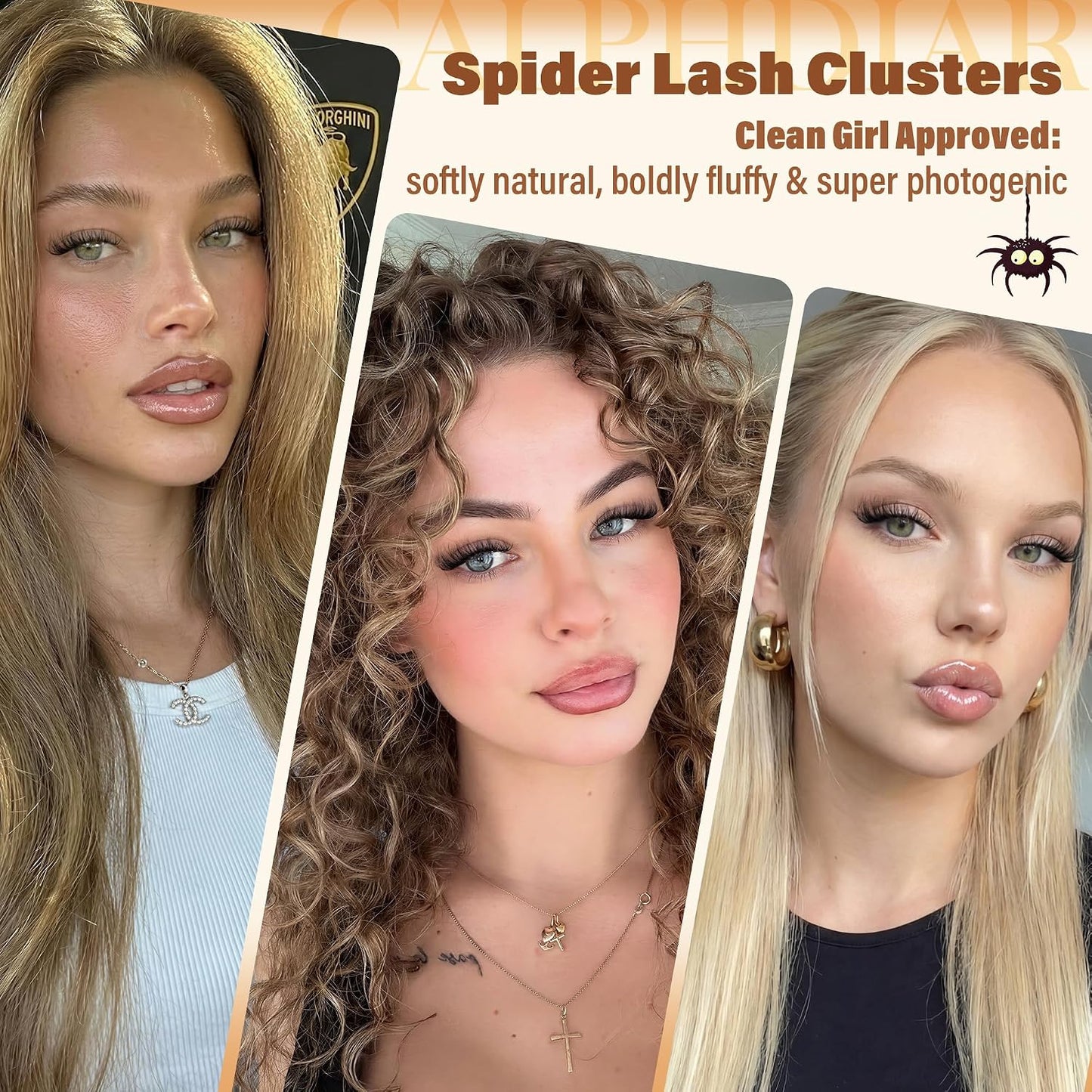 Spider Lash Clusters | DD Curl Eyelash Extensions for Fluffy, Wispy Look - 10-16MM Soft Thin Band