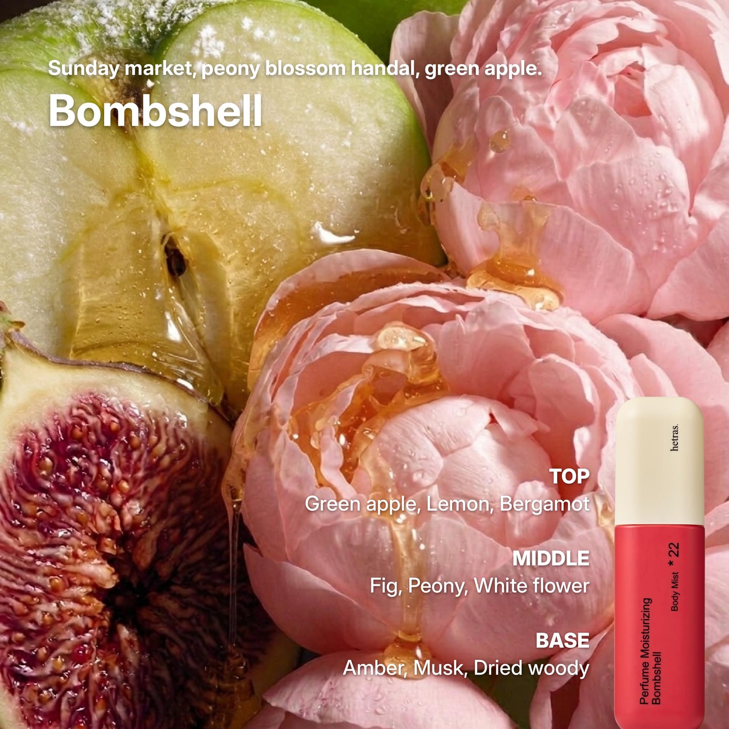 hetras Perfume Body Mist (Bombshell Scent)– Hydrating Fragrance Spray with Niacinamide | Skin Smoothing & Moisturizing | 360° Continuous Fine Mist for Body | Long-Lasting Korean Body Care | 4.06 fl.oz
