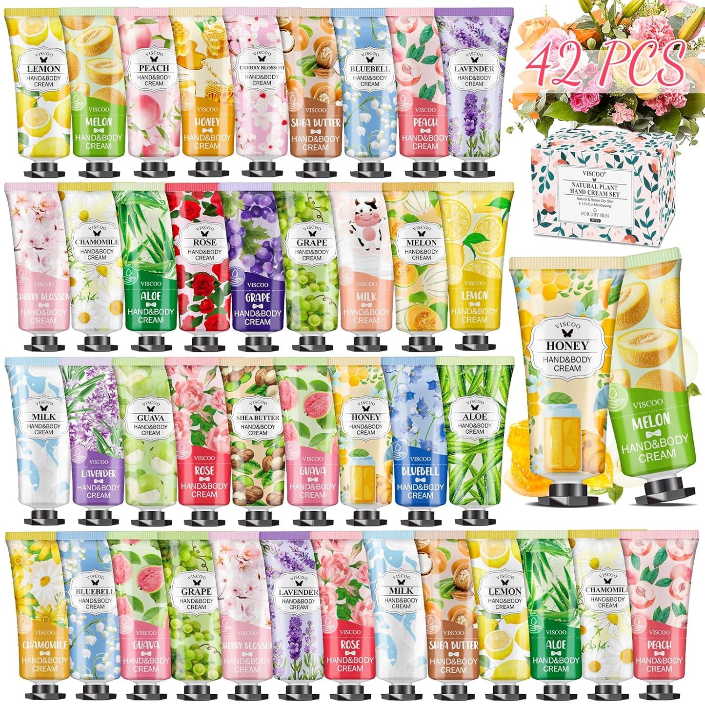 Hand Cream Gift Set - 7 Pack Moisturizing Mini Lotions for Women | Perfect Teacher Appreciation & Graduation Gifts