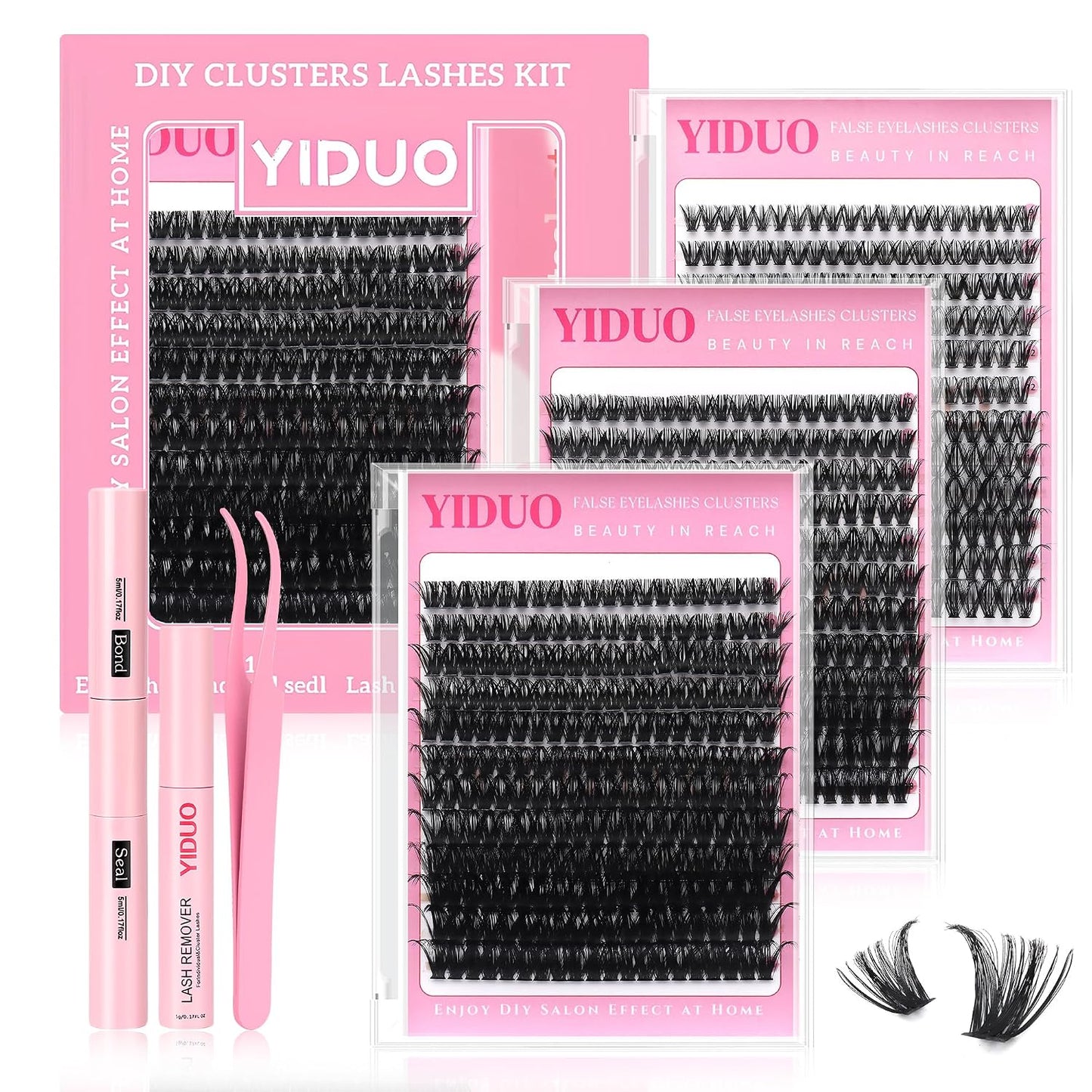 Lash Clusters Kit - 770 Pcs Faux Mink Volume Extensions | 5 Styles for DIY Home Use