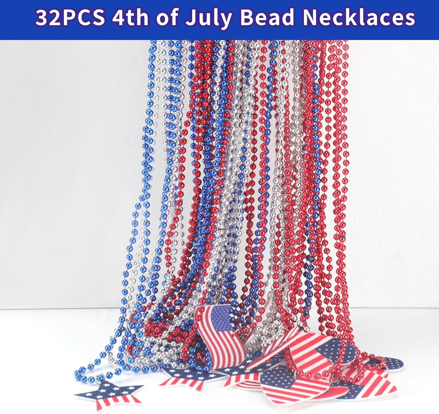 4th of July Accessories Set - 188PCS Party Favors & Decorations | Headbands, Glasses, Necklaces, Tattoos