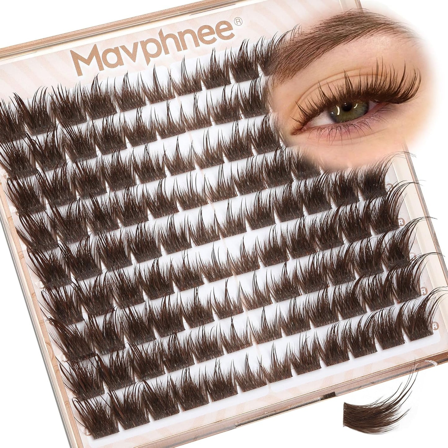 Natural Wispy Eyelash Extensions - Spider Lash Clusters 8-16MM | CC Curl, Flexible Clear Band for Effortless Application