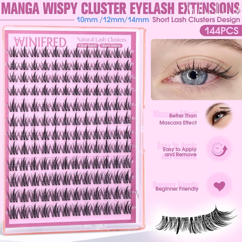 Fairy Lash Clusters - Wispy 10-14mm Eyelash Extensions | Natural Look with Clear Band