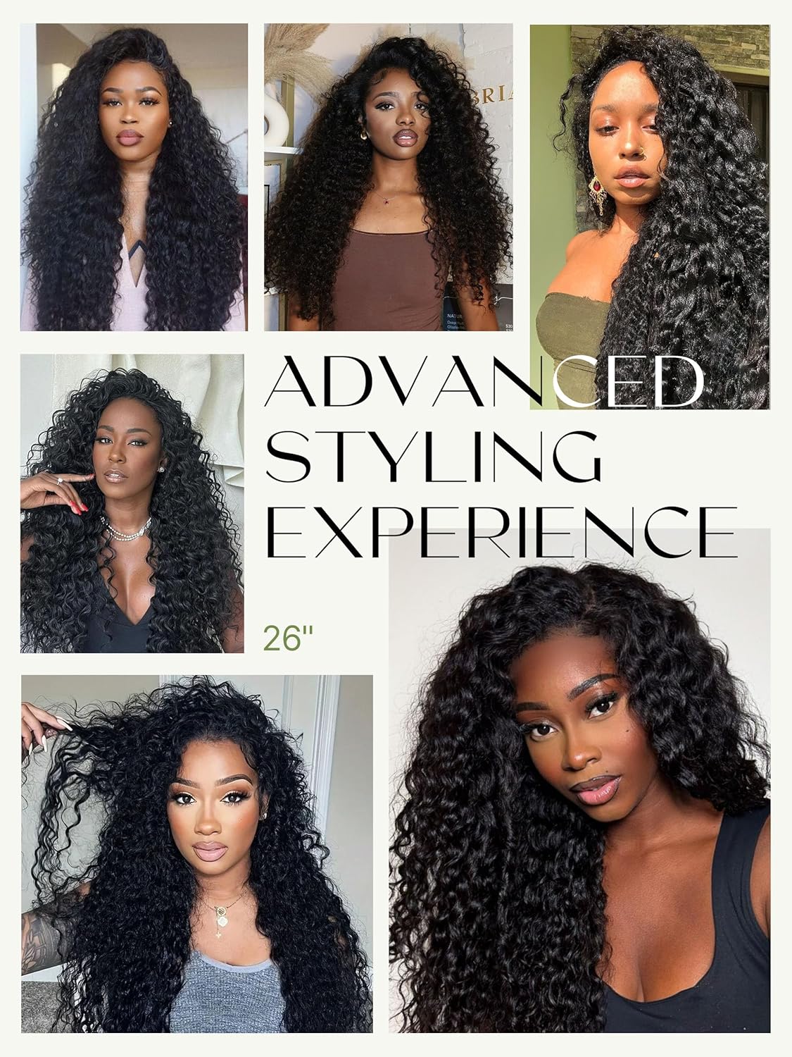 Curly Half Wig - 26 Inch Veralux™ Fiber Blend Human Hair | 200% Density Shaggy Waves Headband Wig for Women