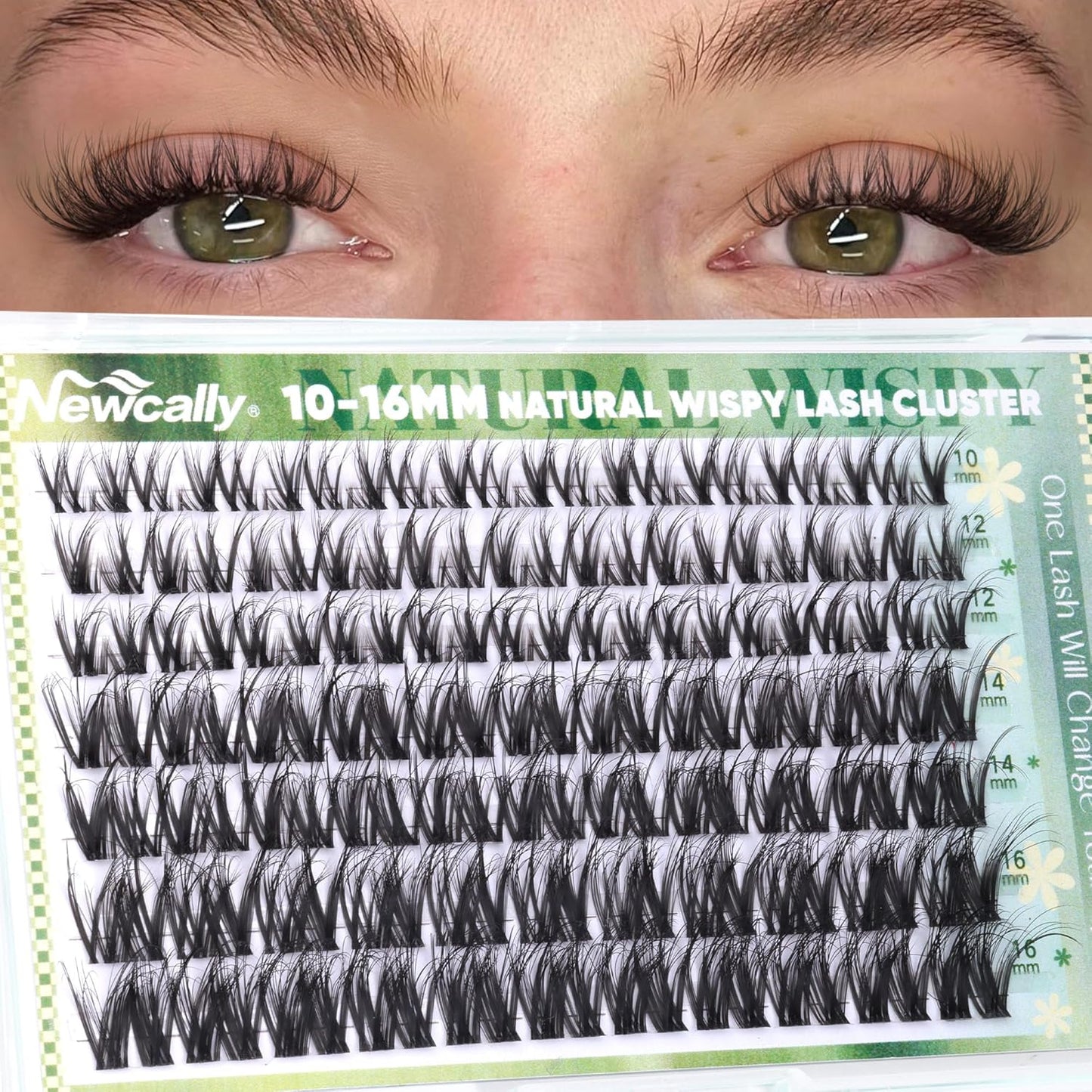 Wispy Lash Clusters - Natural D-Curl Eyelash Extensions with Clear Band | 10-16MM Individual Lashes