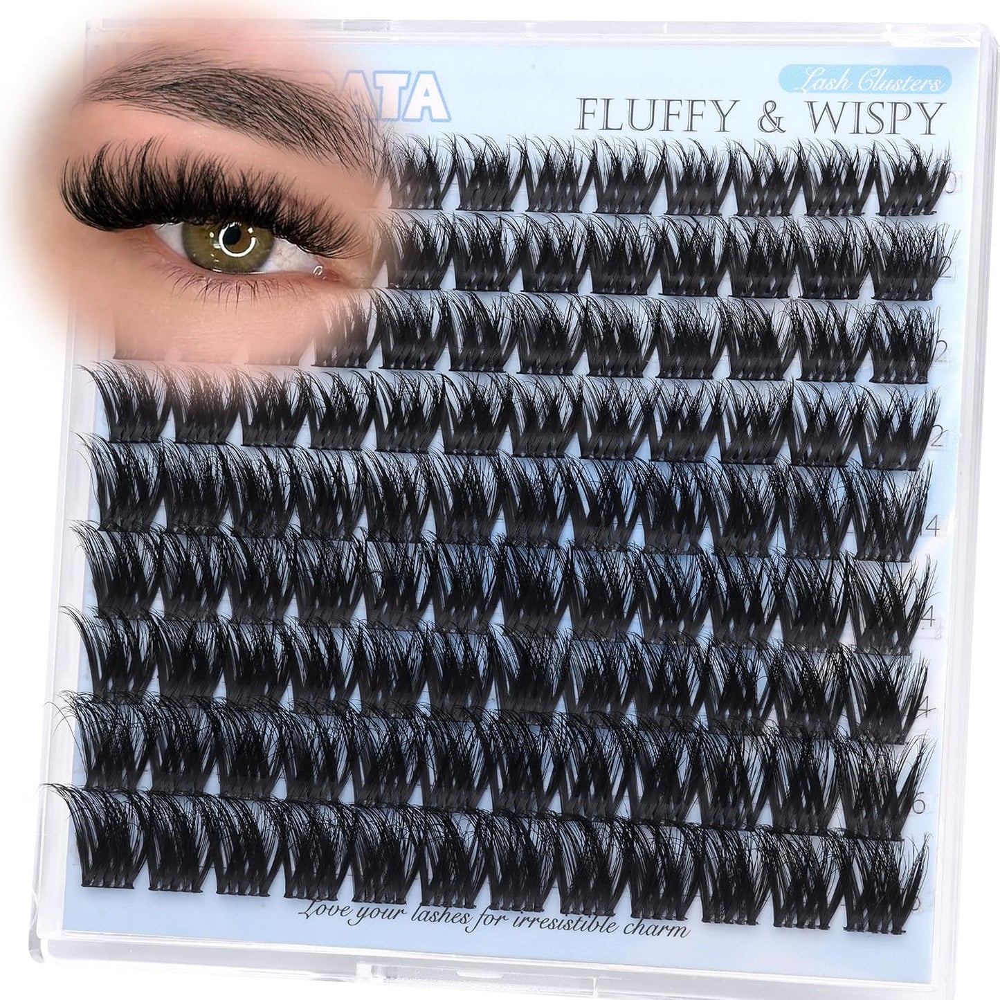 Natural Cluster Lashes - 14mm Wispy Eyelash Extensions | C Curvature for Daily Wear