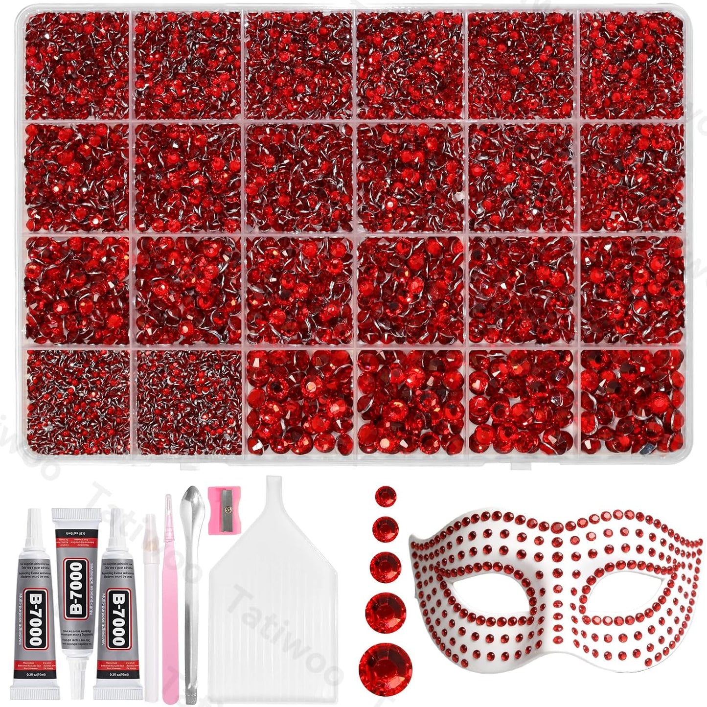 Light Pink Flatback Jelly Resin Rhinestones - 20000 Pcs Mix Sizes 2-6mm for Crafting & DIY Makeup Tumblers