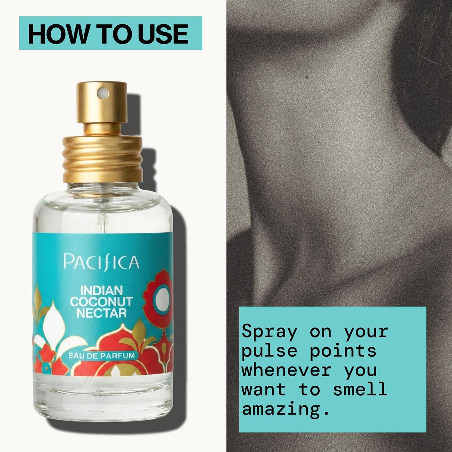 Pacifica Indian Coconut Nectar Perfume Spray - Tropical Vanilla & Coconut Fragrance | Vegan, Non-Toxic, Long-Lasting
