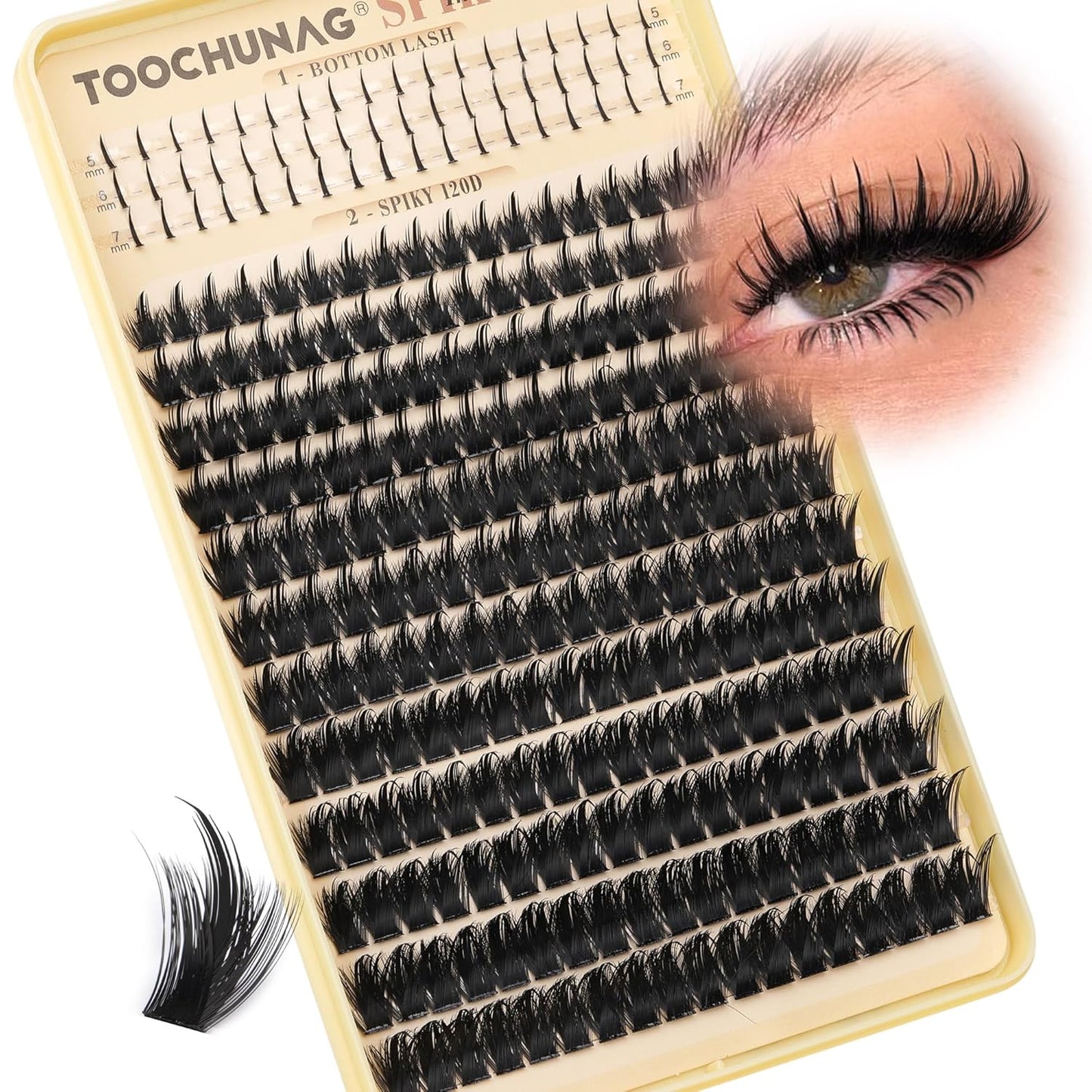 Spiky Manga Lash Clusters - 300pcs Anime Eyelash Extensions | 12-20mm Fairy Lashes for DIY Volume 80D/100D
